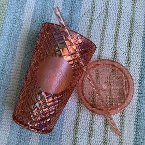 Starbucks Jeweled Tumbler Rose Gold Grande Cold Cup NWT